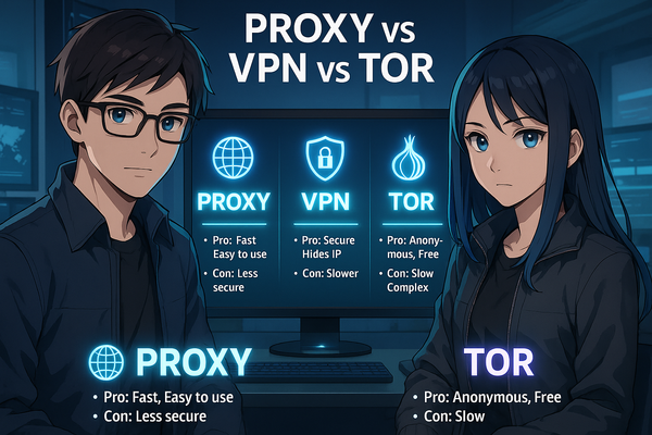Proxy vs VPN vs TOR